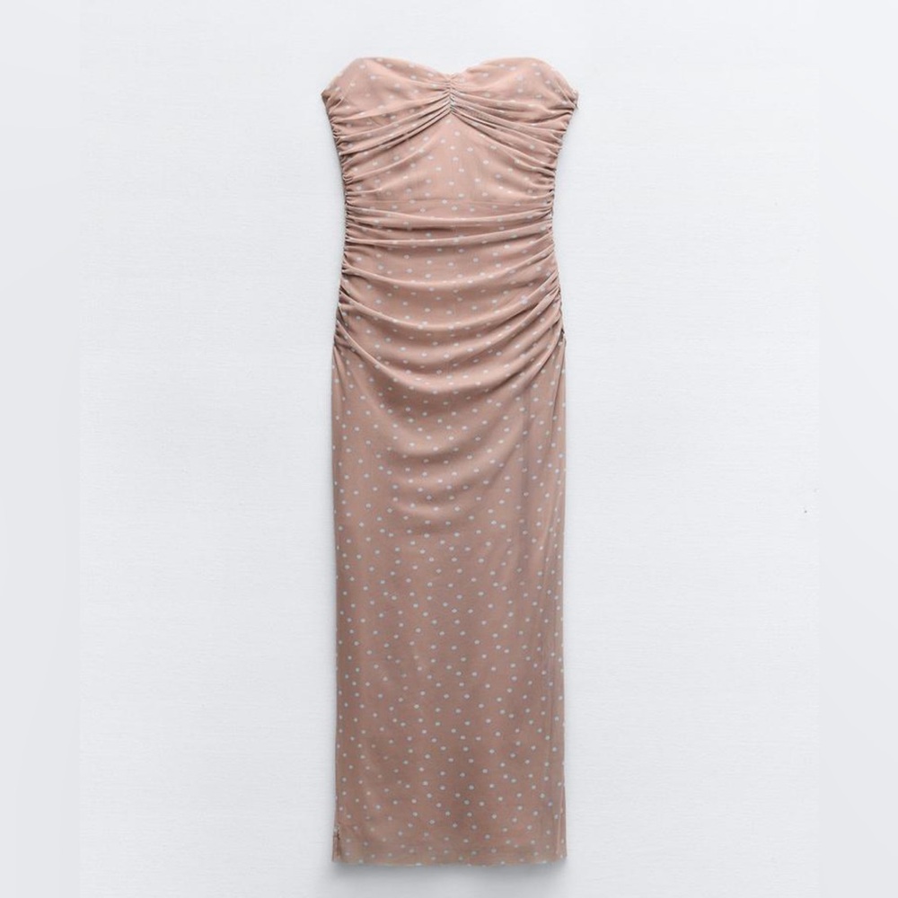 Zara strapless mesh dress
